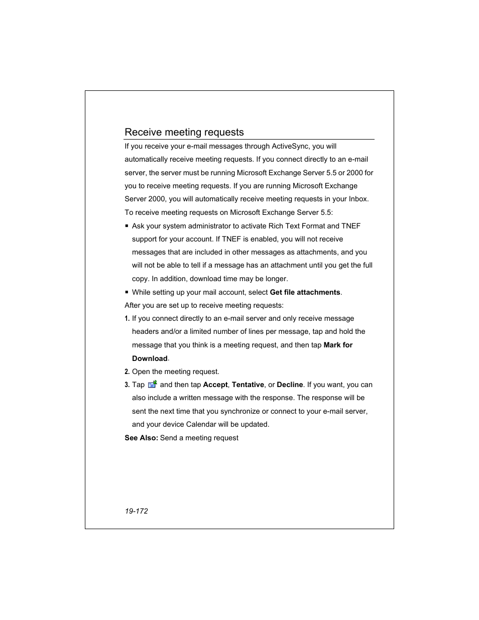 Receive meeting requests | Unitech PA950 User Manual | Page 172 / 204