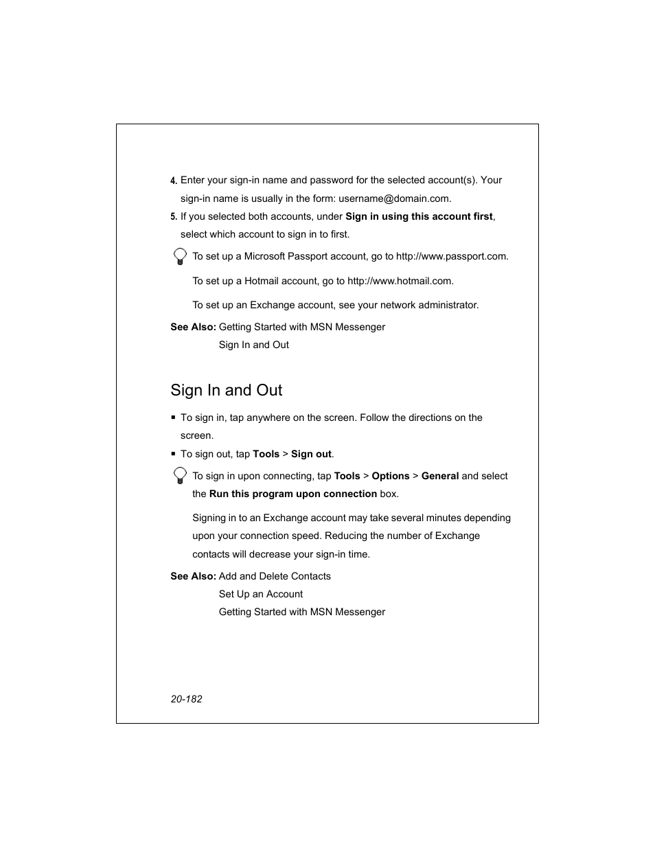 Sign in and out | Unitech PA950 User Manual | Page 182 / 204