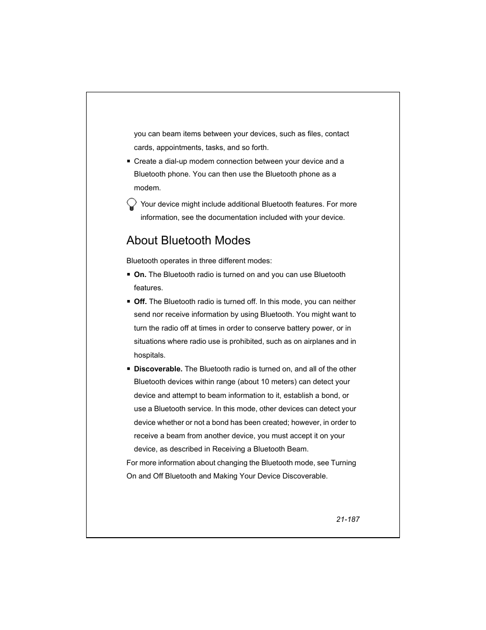 About bluetooth modes | Unitech PA950 User Manual | Page 187 / 204