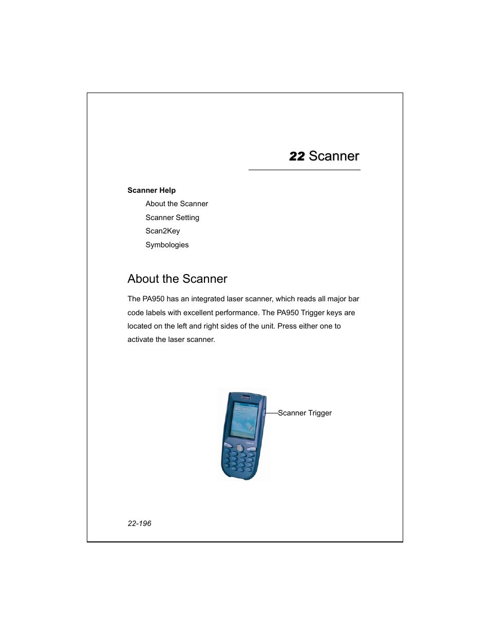 Unitech PA950 User Manual | Page 196 / 204