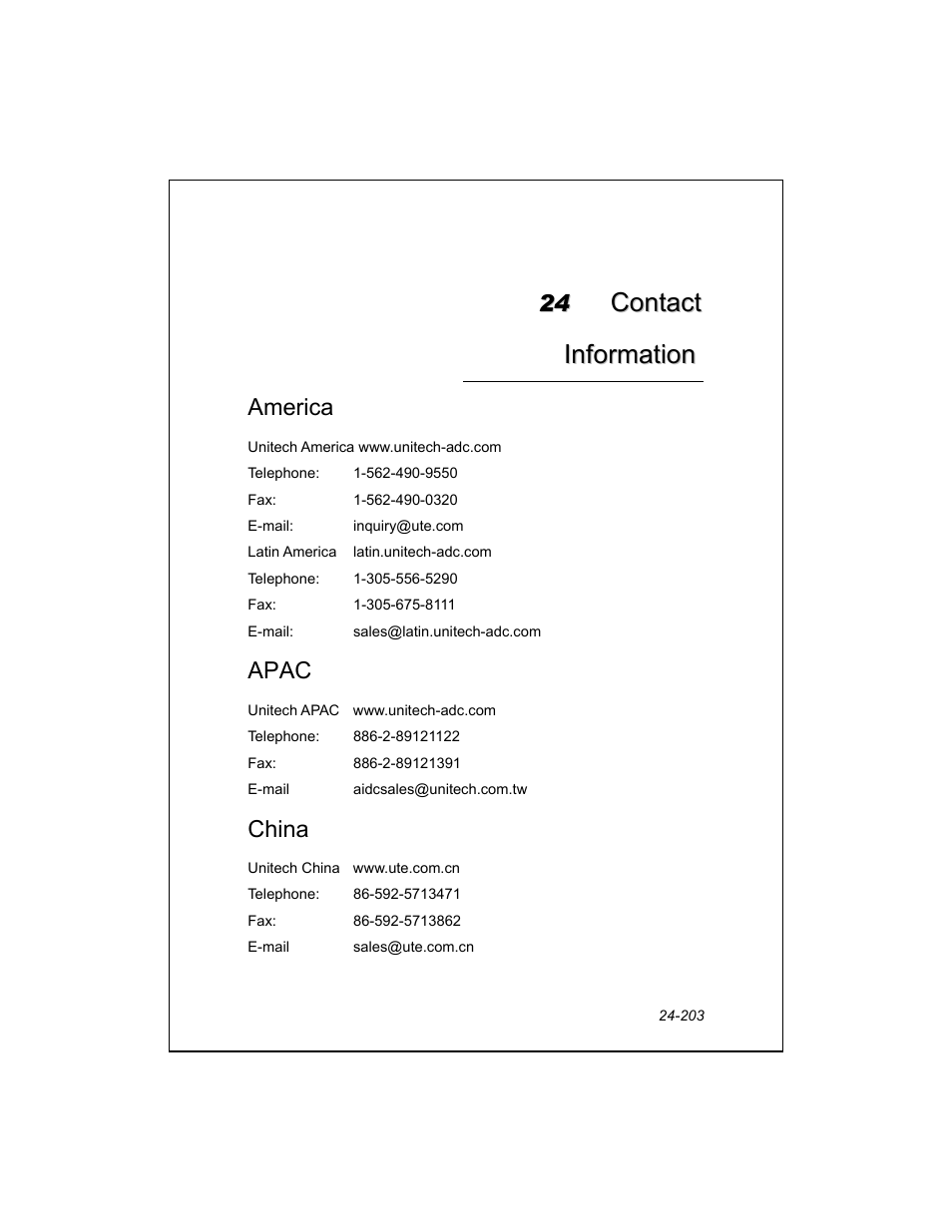 Unitech PA950 User Manual | Page 203 / 204