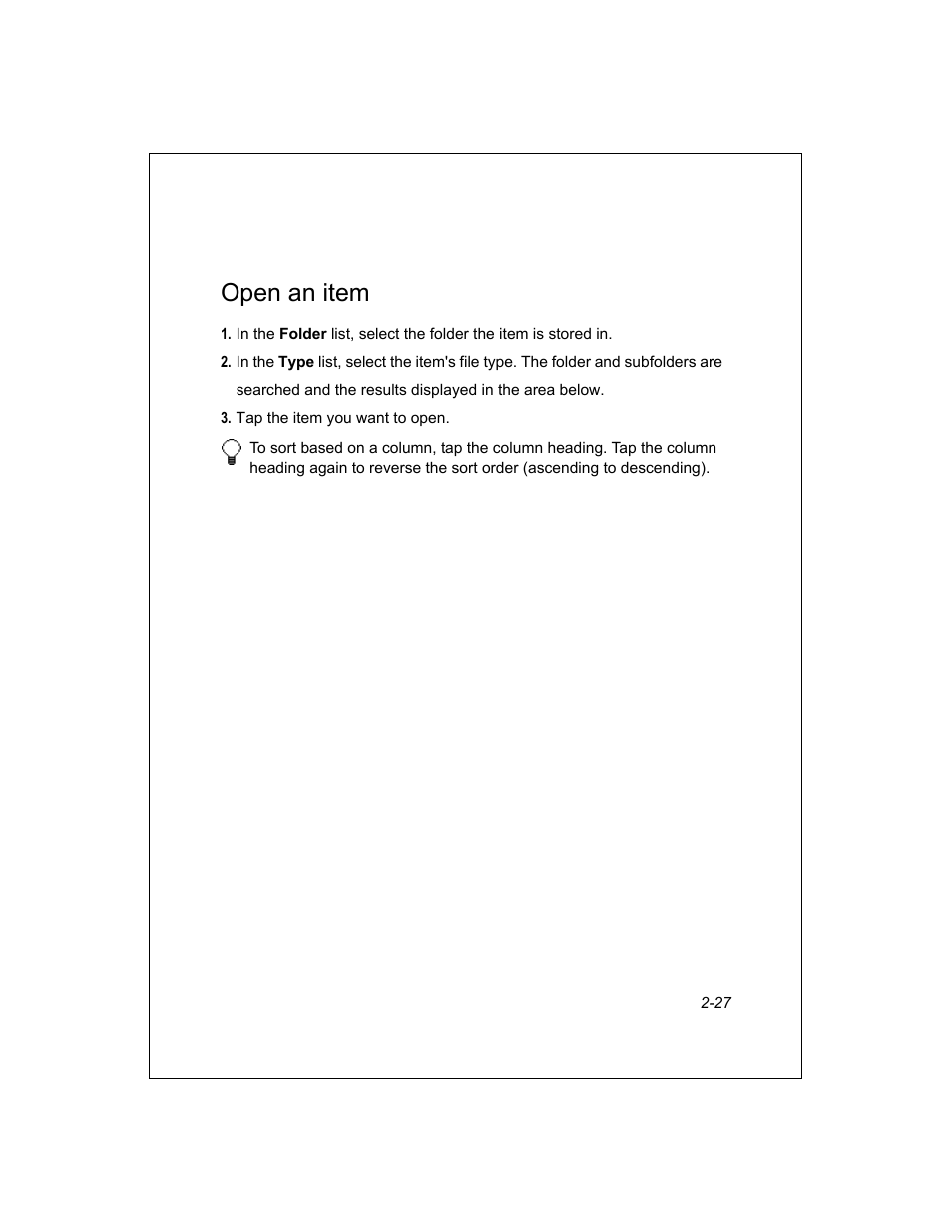 Open an item | Unitech PA950 User Manual | Page 27 / 204