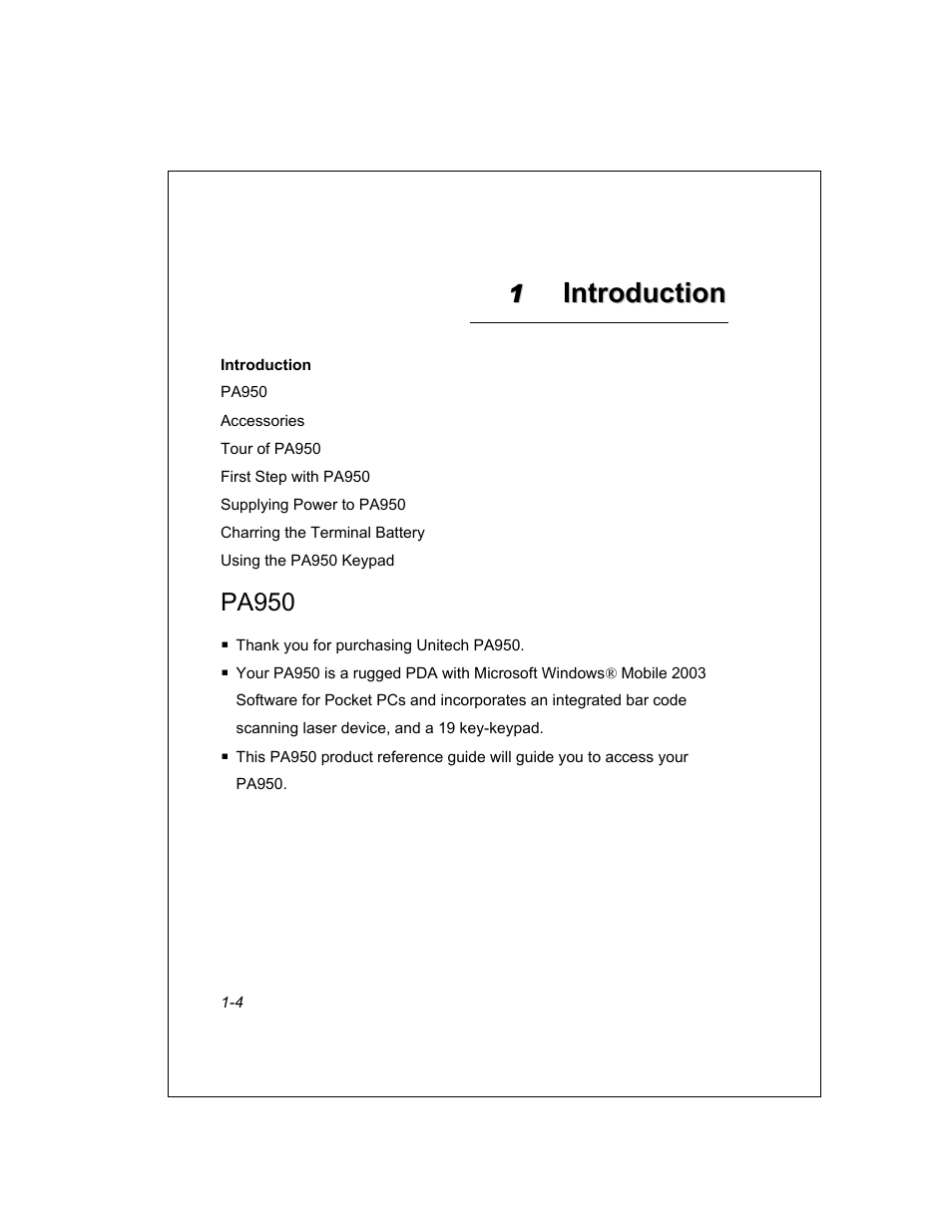 Unitech PA950 User Manual | Page 4 / 204