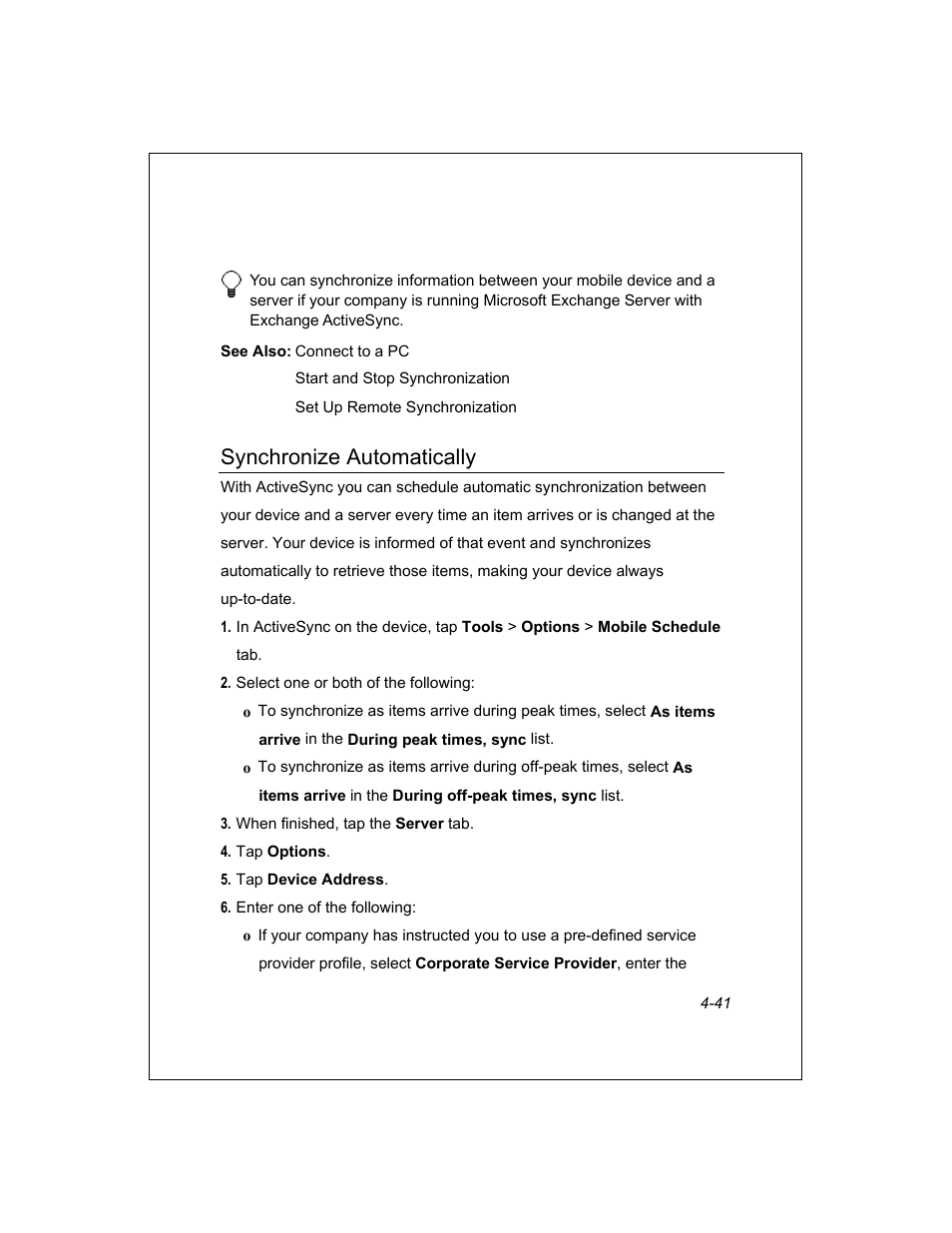 Synchronize automatically | Unitech PA950 User Manual | Page 41 / 204