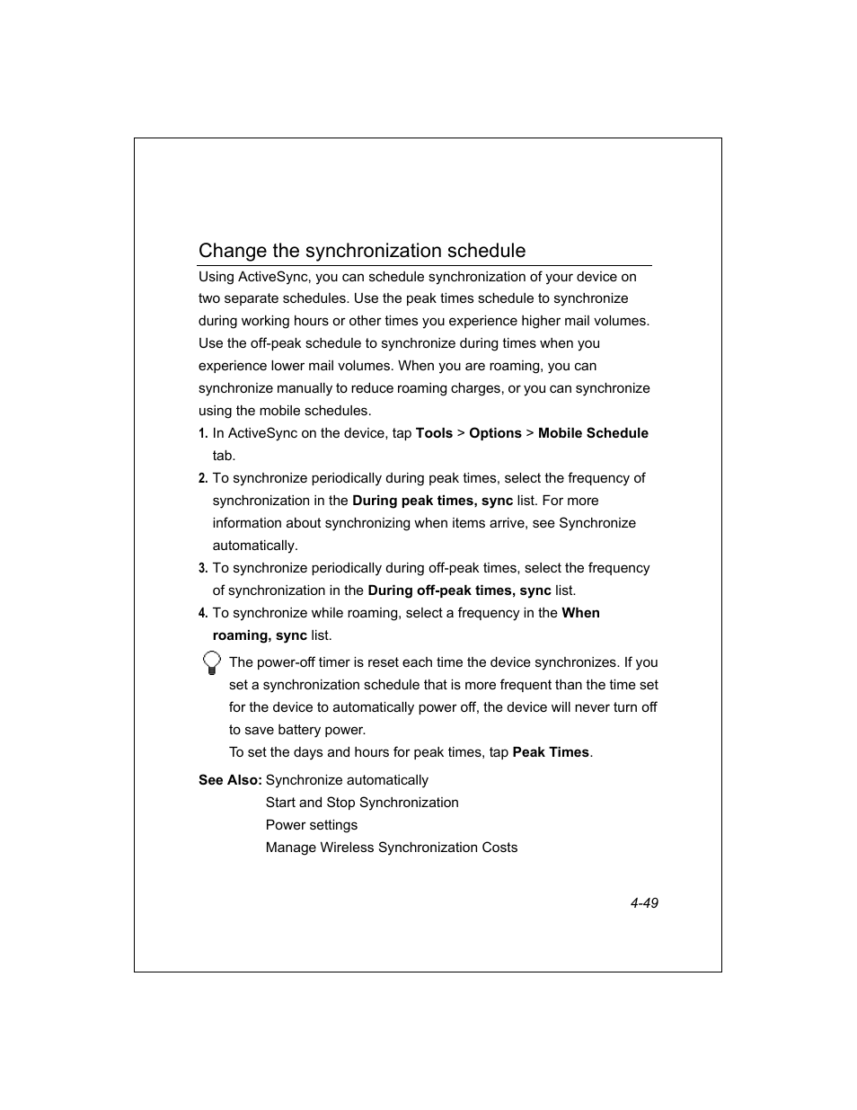 Change the synchronization schedule | Unitech PA950 User Manual | Page 49 / 204