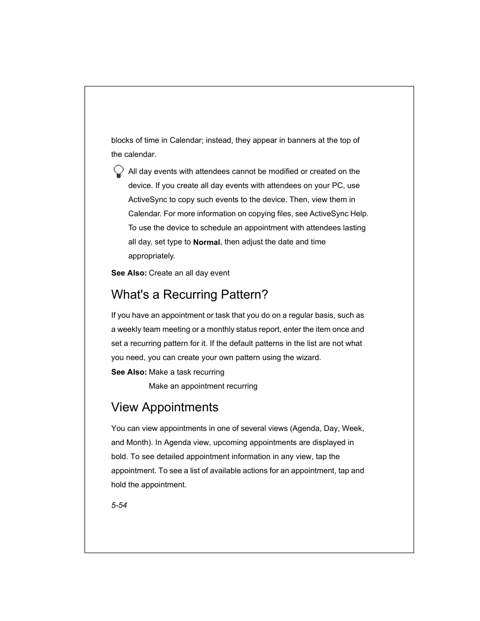 What's a recurring pattern, View appointments | Unitech PA950 User Manual | Page 54 / 204