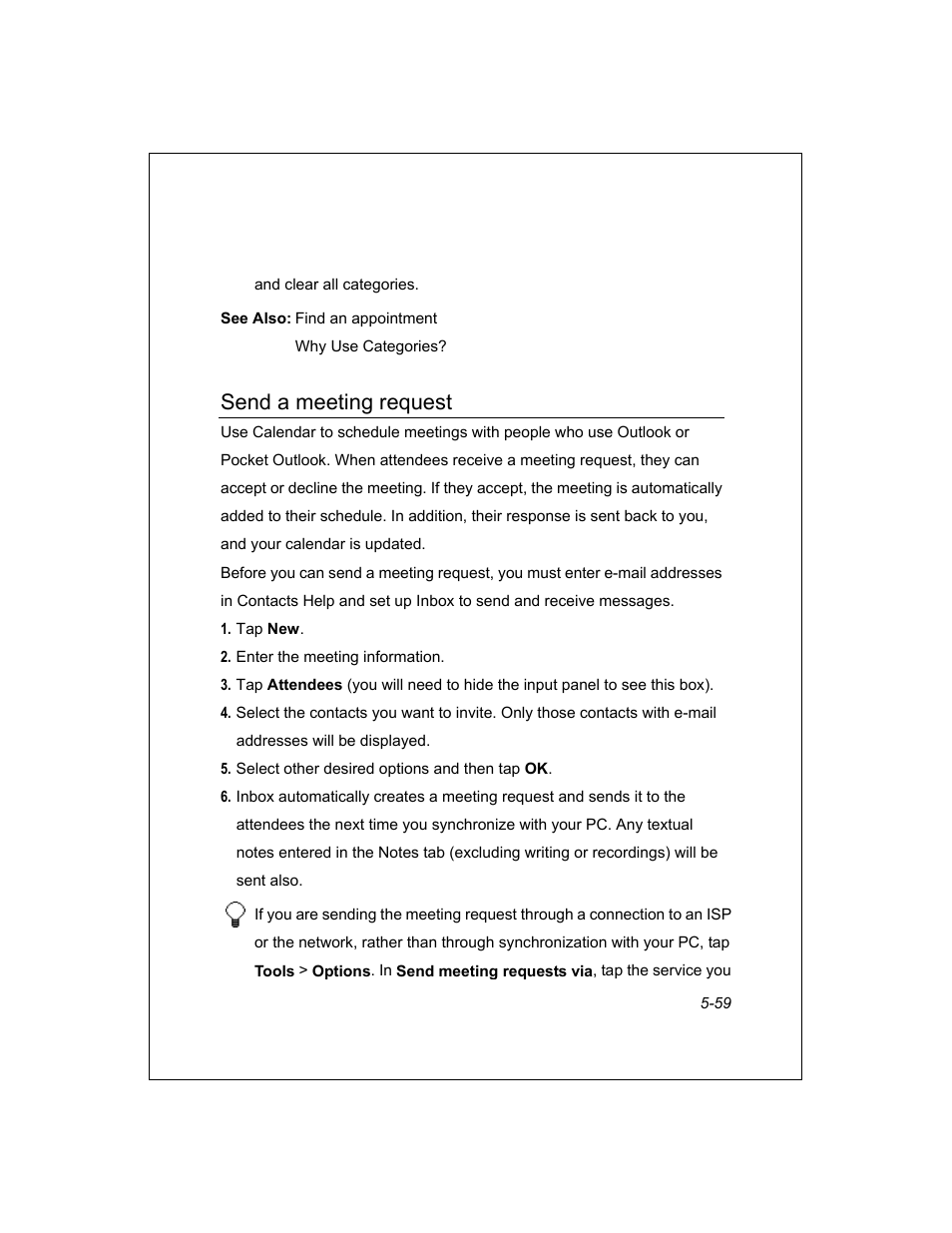 Send a meeting request | Unitech PA950 User Manual | Page 59 / 204