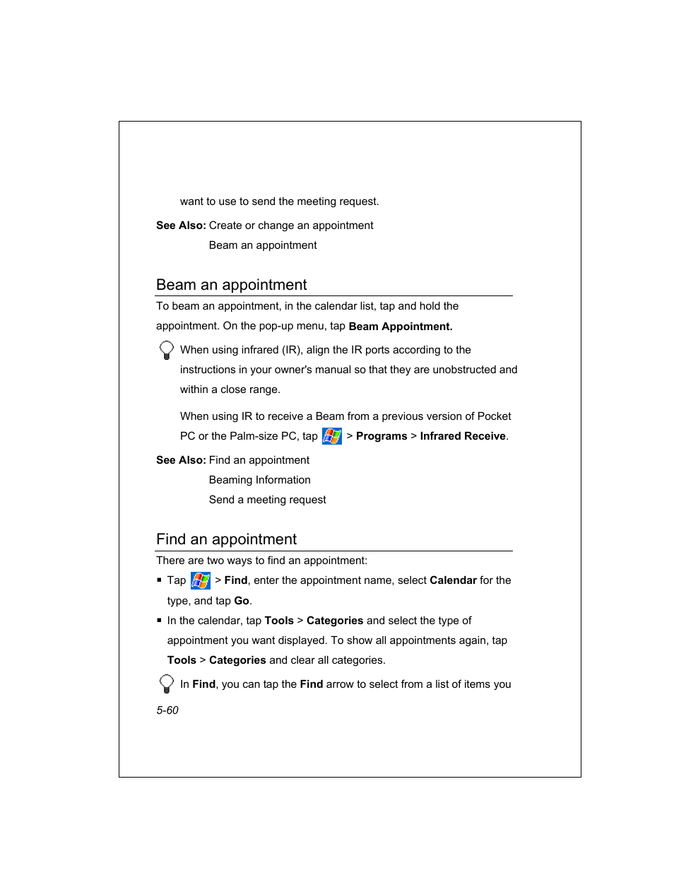 Beam an appointment, Find an appointment | Unitech PA950 User Manual | Page 60 / 204