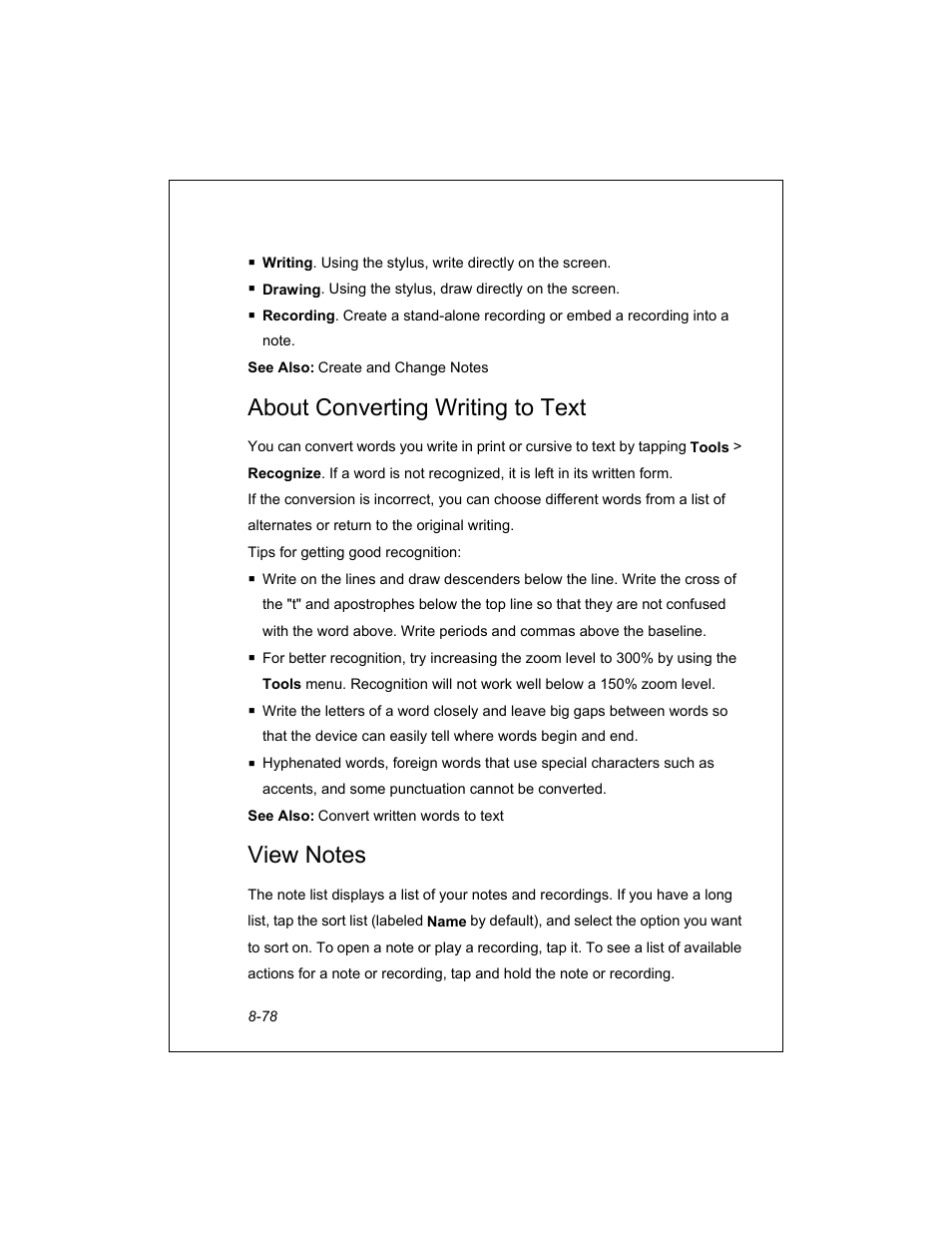About converting writing to text | Unitech PA950 User Manual | Page 78 / 204