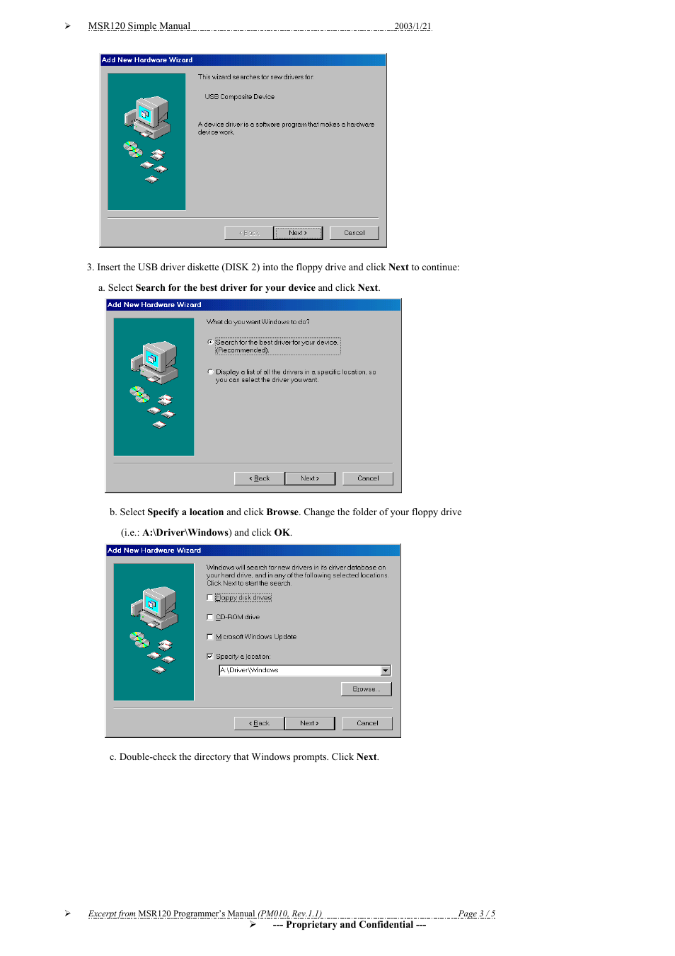 Unitech MSR120 Series User Manual | Page 3 / 5
