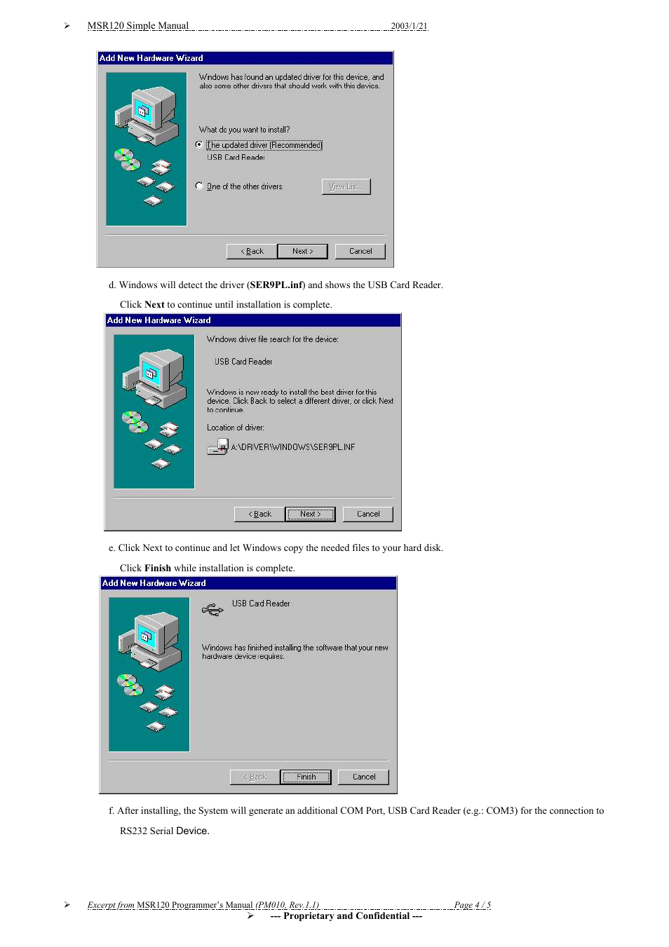 Unitech MSR120 Series User Manual | Page 4 / 5
