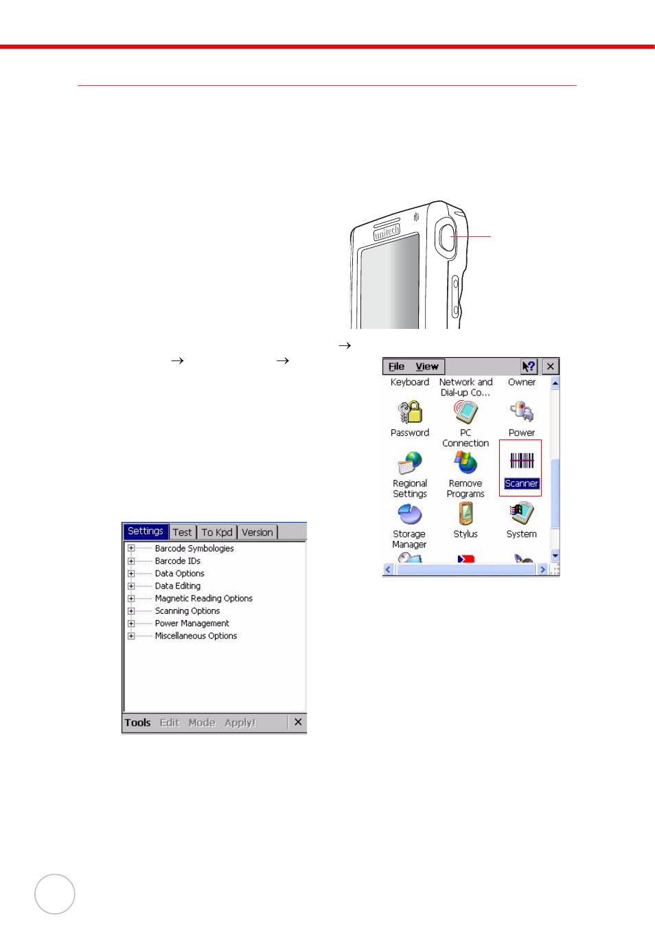 Using the laser scanner | Unitech PA600 User Manual | Page 26 / 51