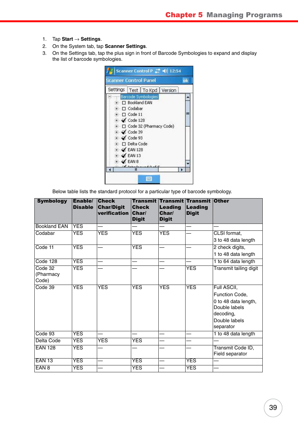 Chapter 5, Managing programs | Unitech PA500 User Manual | Page 45 / 84