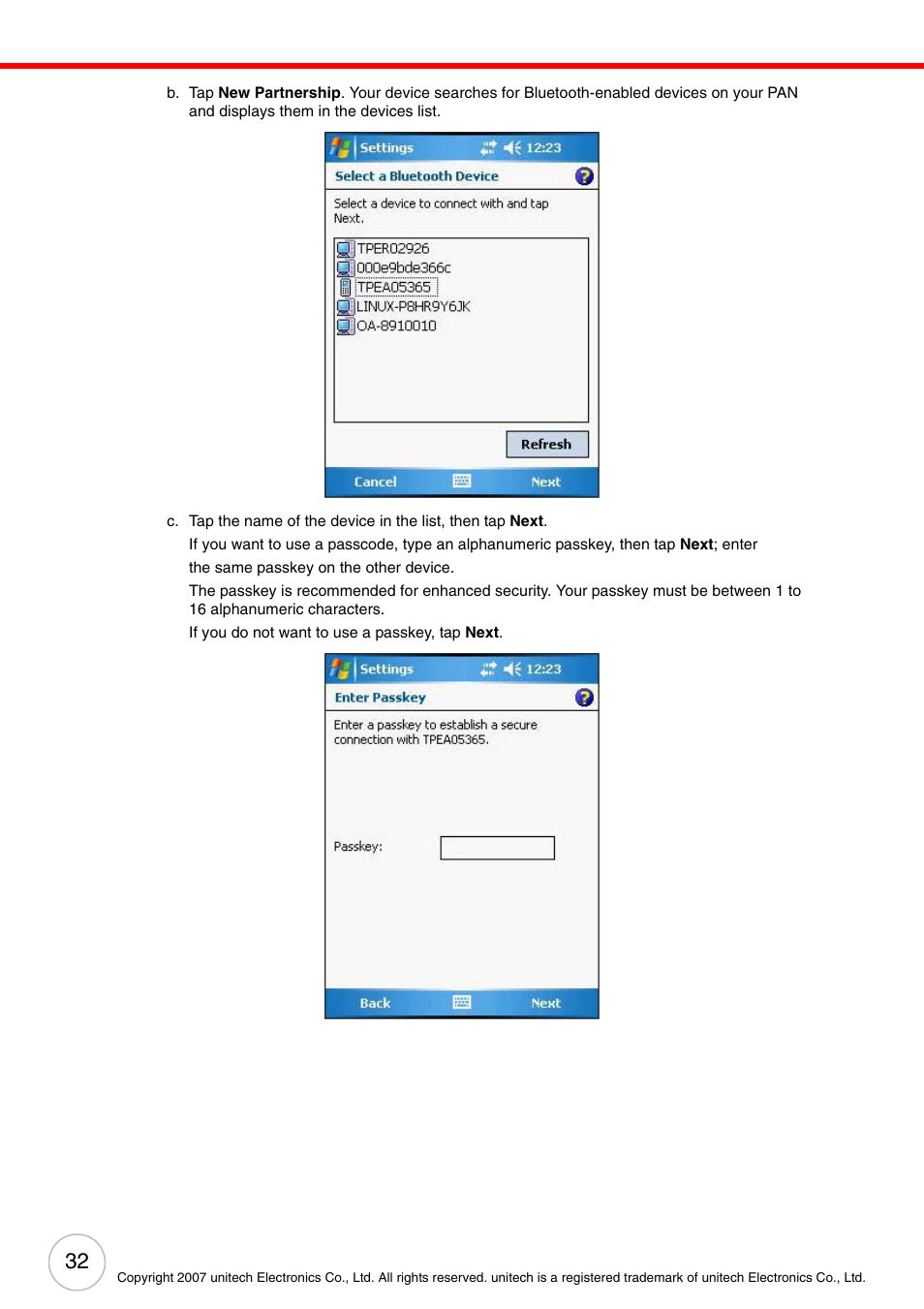 Unitech ENTERPRISE PA500 User Manual | Page 38 / 84