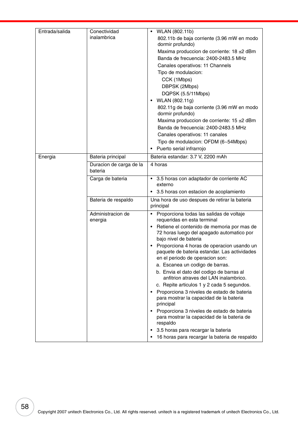 Unitech ENTERPRISE PA500 User Manual | Page 64 / 84