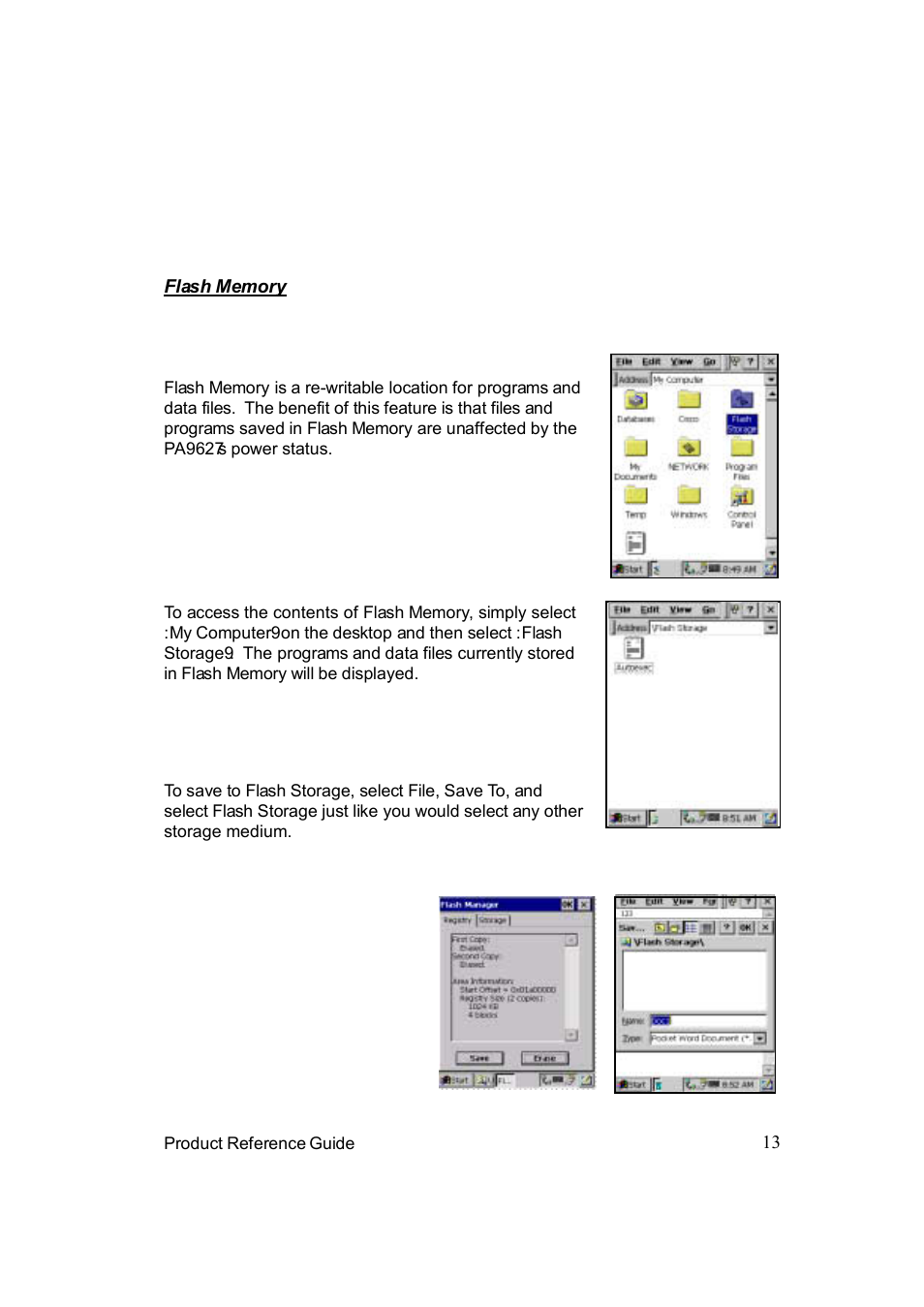 Flash memory | Unitech PA962 User Manual | Page 13 / 51