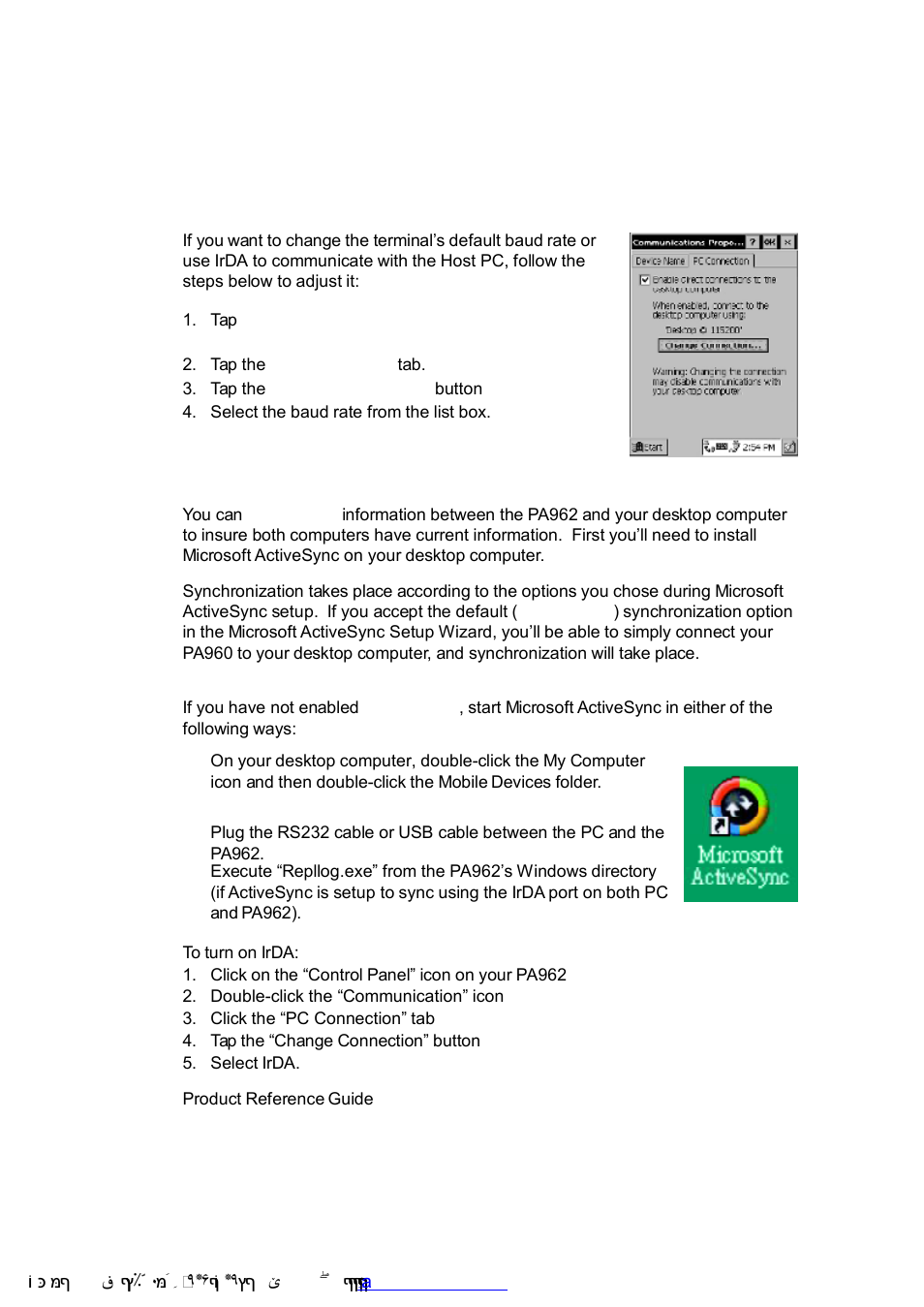 Synchronization | Unitech PA962 User Manual | Page 31 / 51