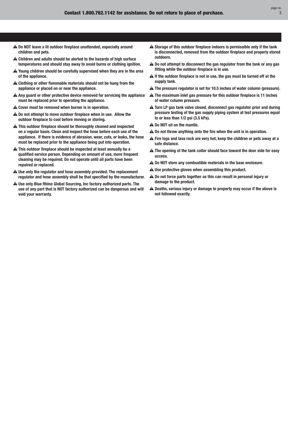 Dangers and warnings: for your safety | Uniflame GAD920SP User Manual | Page 3 / 12