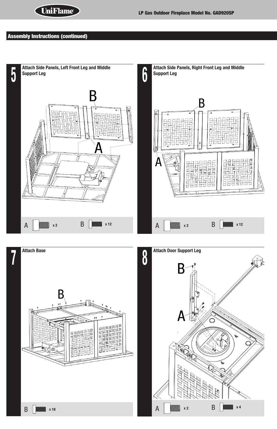 Uniflame GAD920SP User Manual | Page 6 / 12