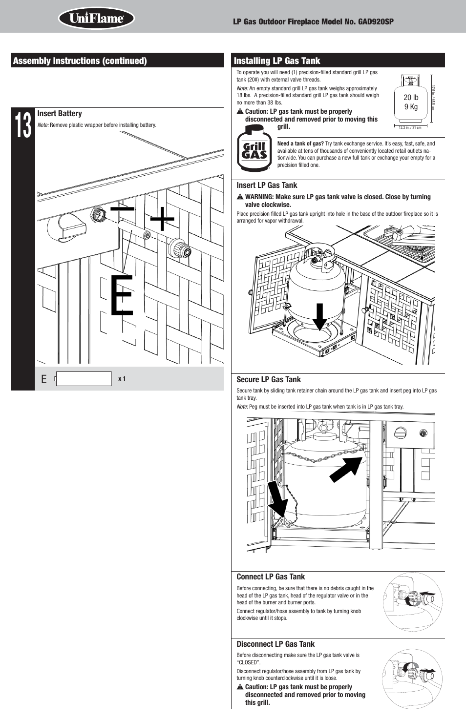 Uniflame GAD920SP User Manual | Page 8 / 12