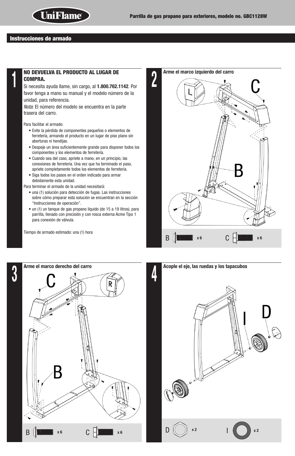 Uniflame GBC1128W User Manual | Page 18 / 28