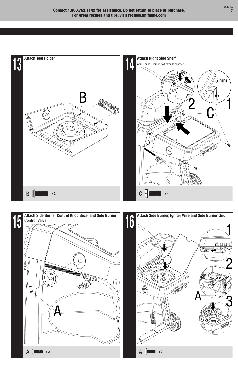 Uniflame GBC1128W User Manual | Page 7 / 28