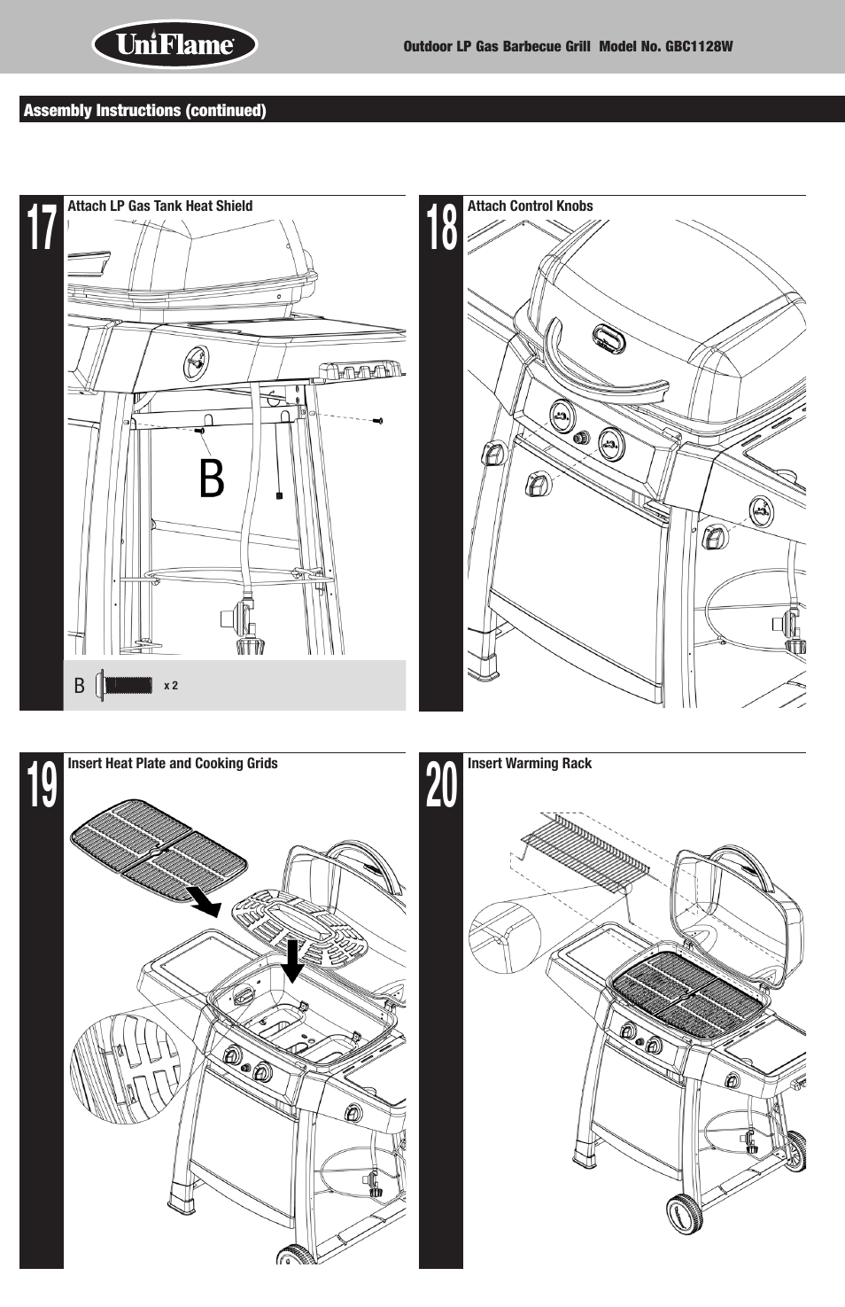 Uniflame GBC1128W User Manual | Page 8 / 28