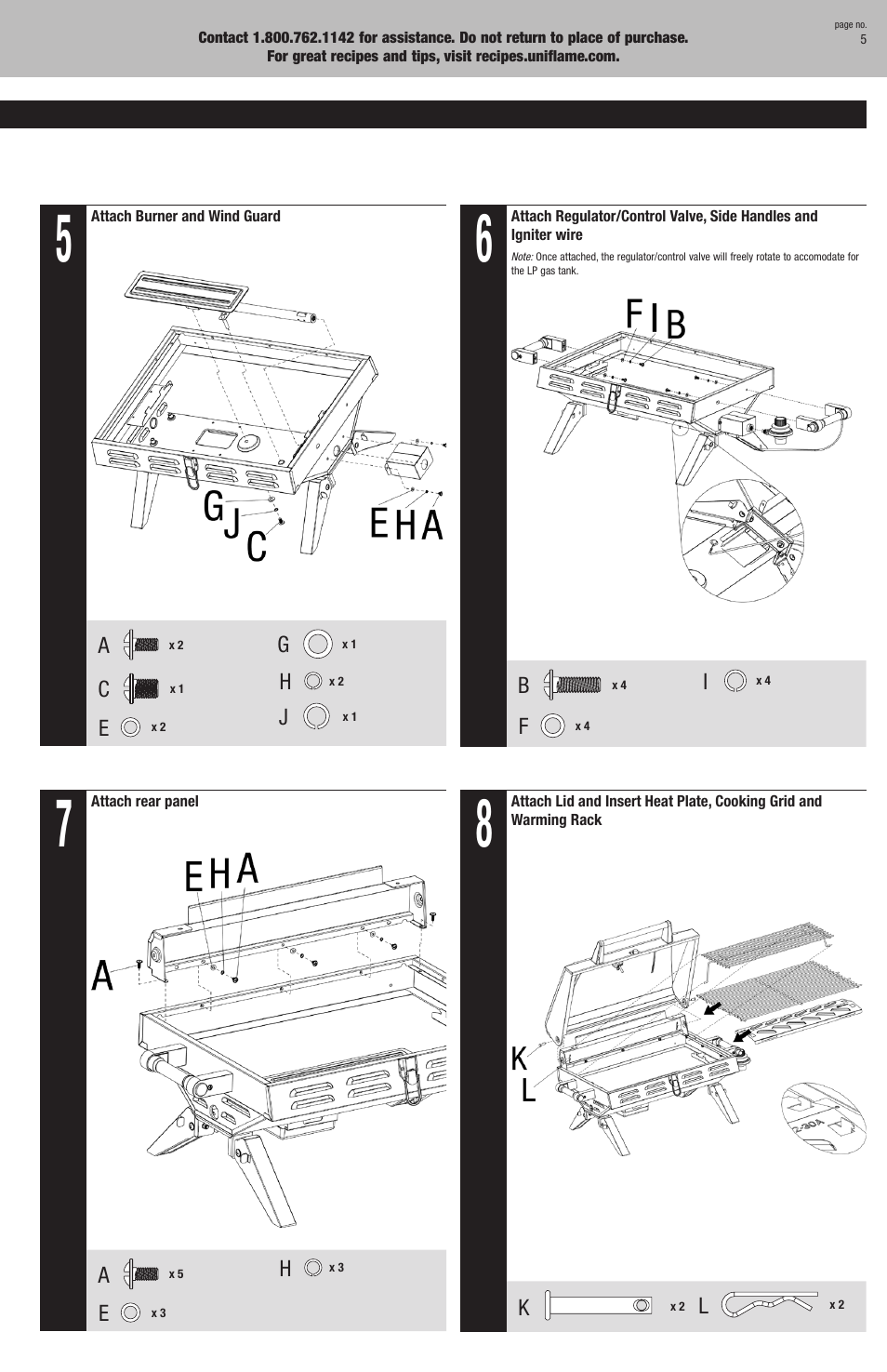 Uniflame HBT920W User Manual | Page 5 / 16