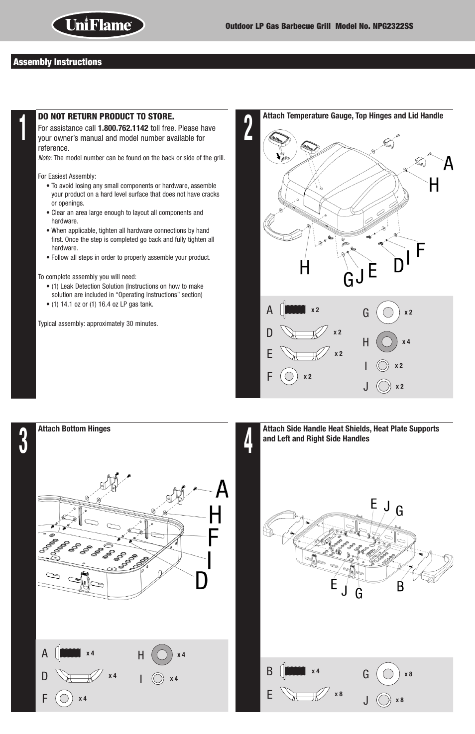 Uniflame NPG2322SS User Manual | Page 4 / 12