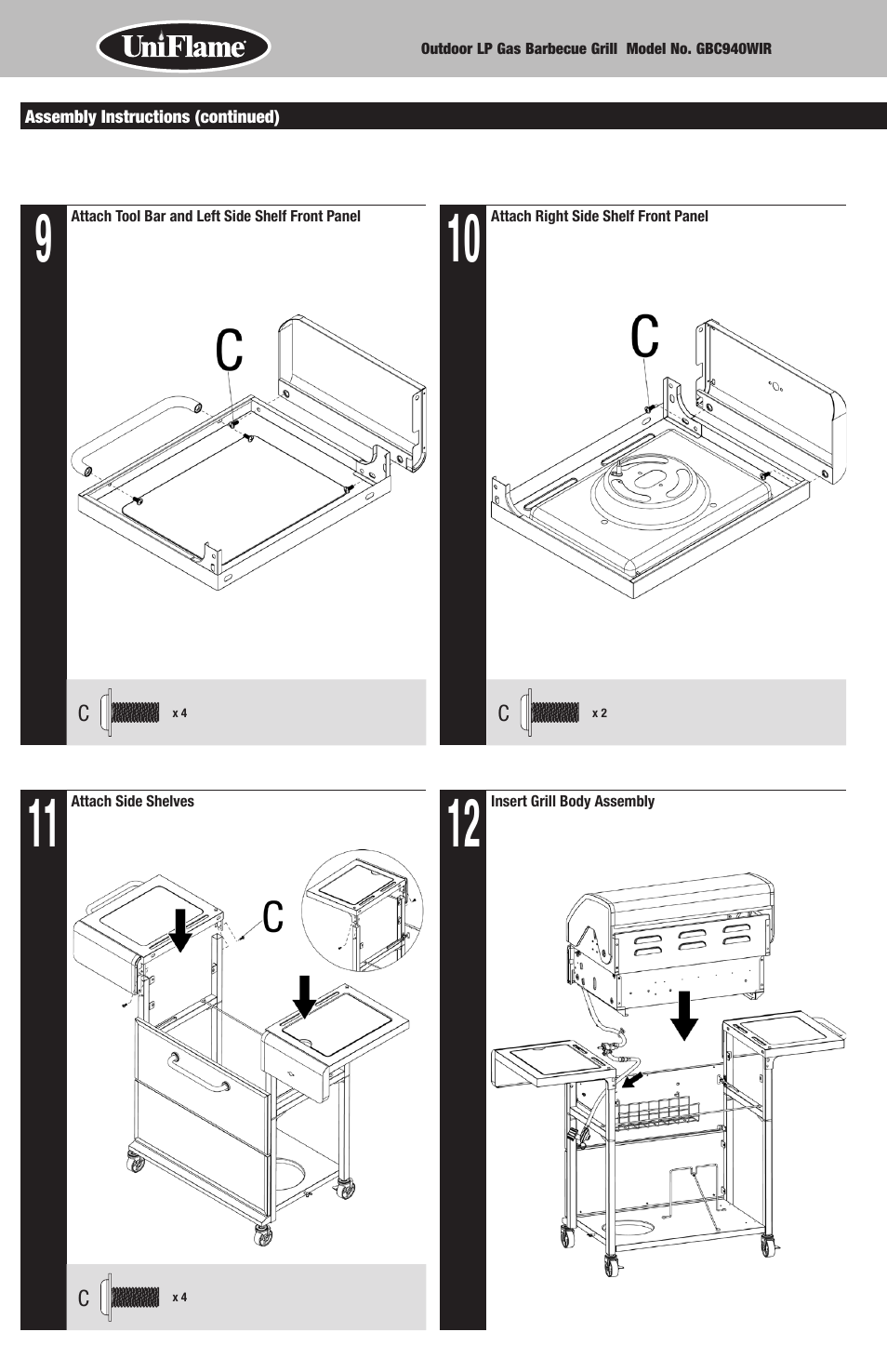 Uniflame GBC940WIR User Manual | Page 6 / 28