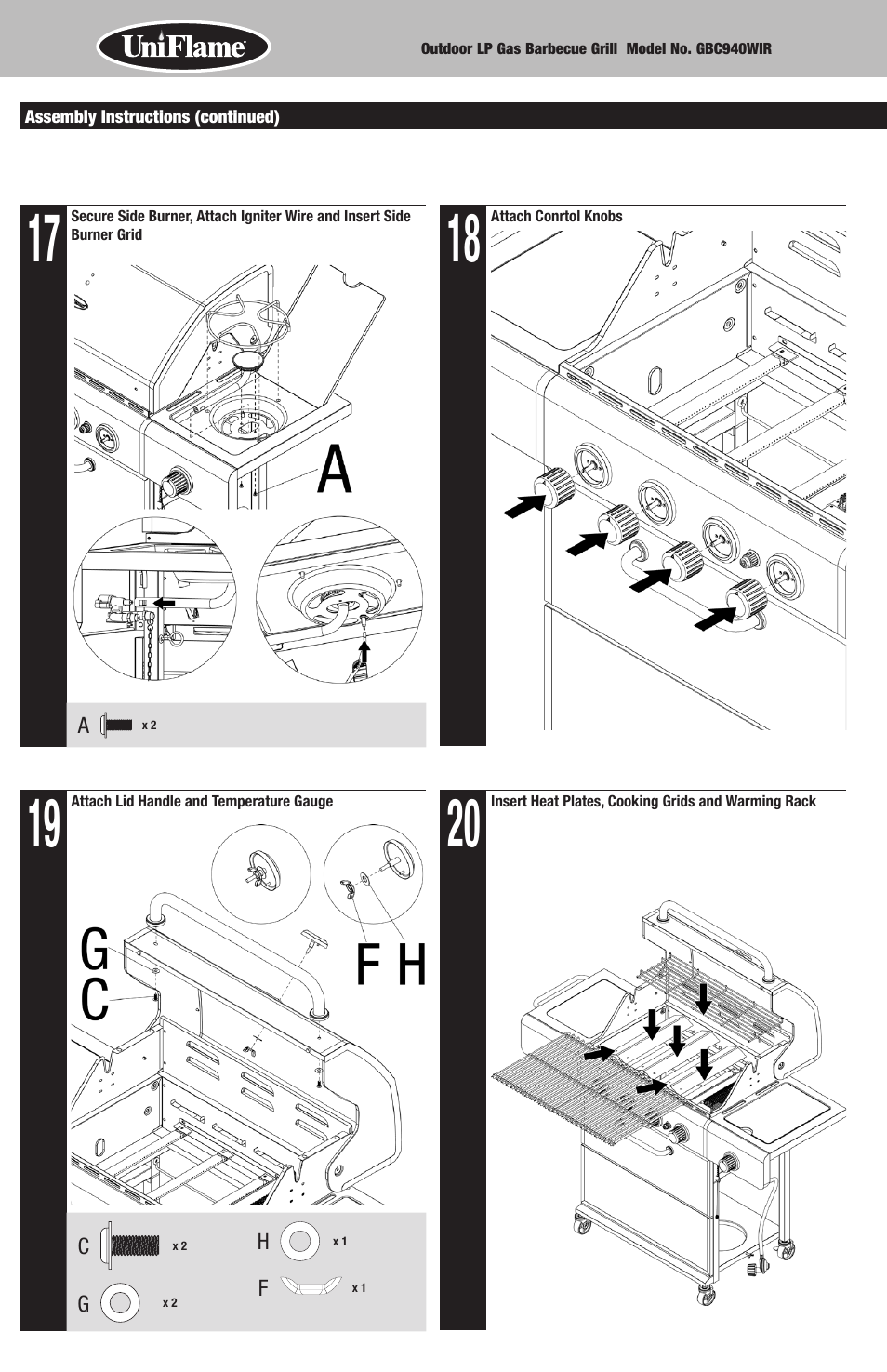 Uniflame GBC940WIR User Manual | Page 8 / 28