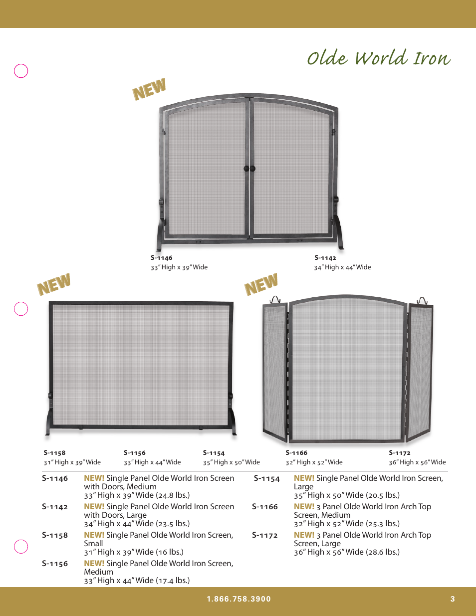 Olde world iron | Uniflame Fireplace Furnishing User Manual | Page 3 / 13