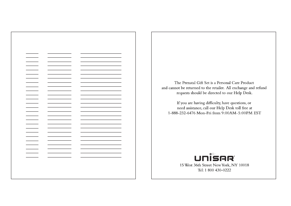 Unisar Prenatal Heart Monitor User Manual | Page 28 / 28