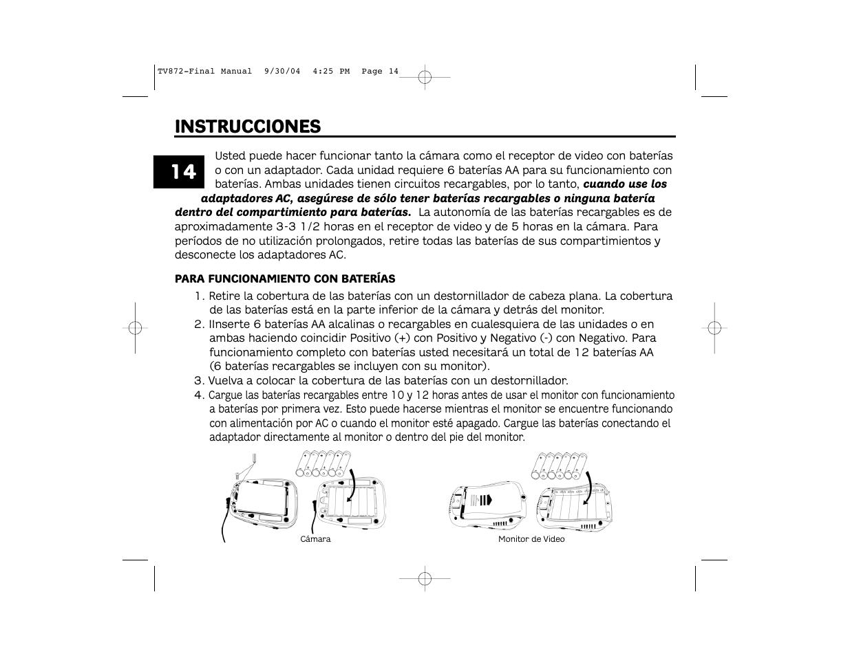 Instrucciones | Unisar TV872 User Manual | Page 14 / 24