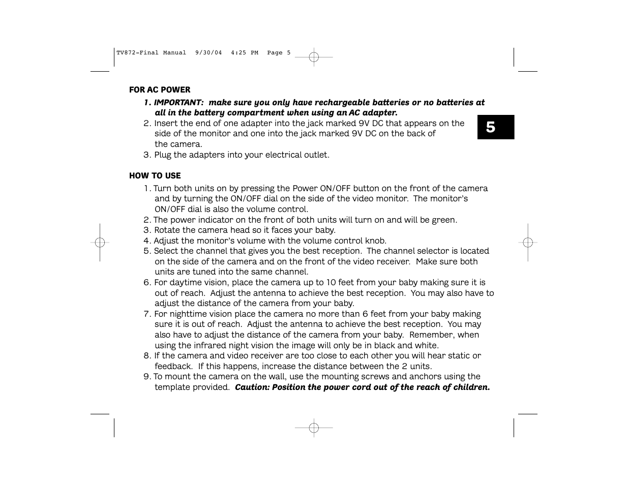 Unisar TV872 User Manual | Page 5 / 24