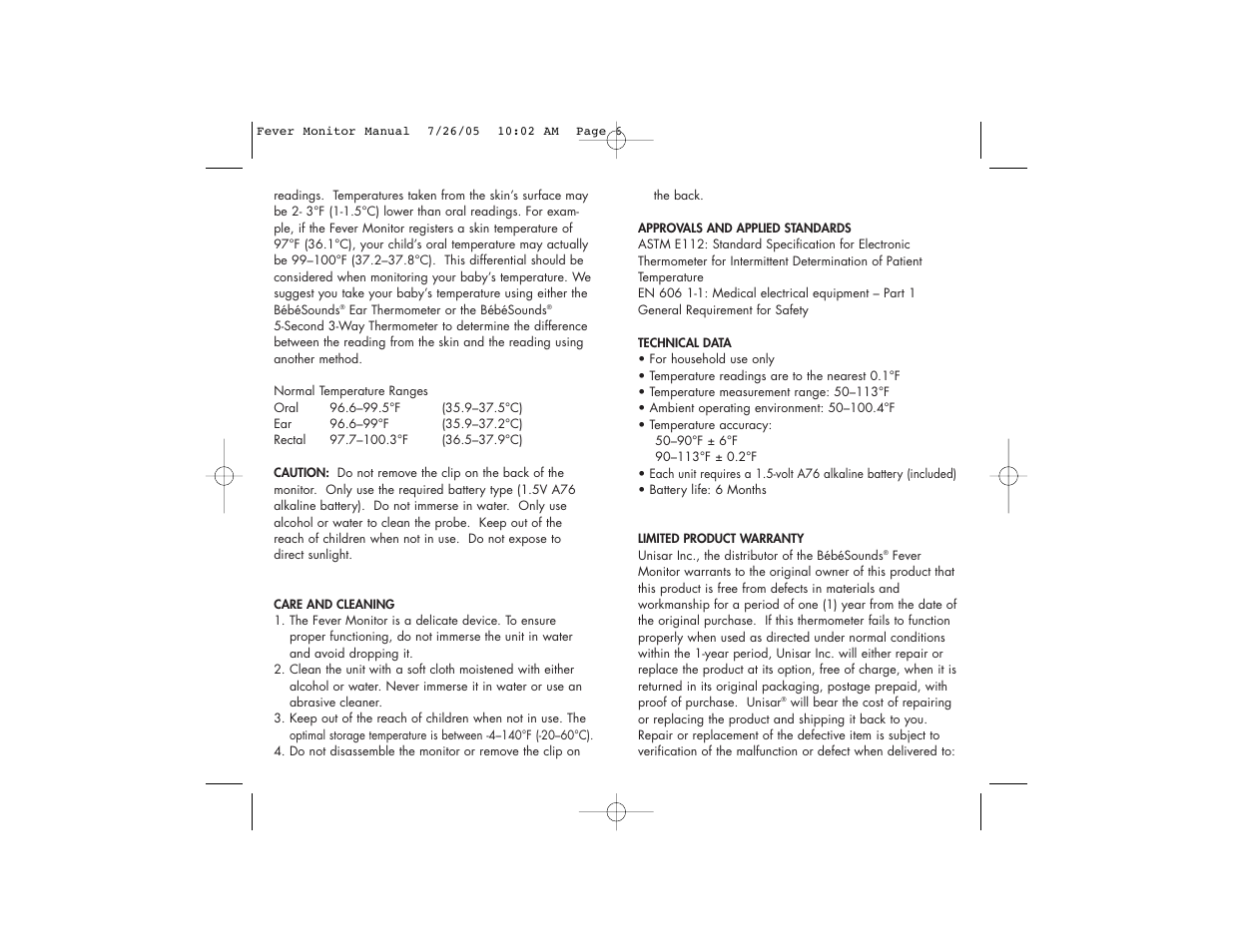 Unisar BR143 User Manual | Page 4 / 9
