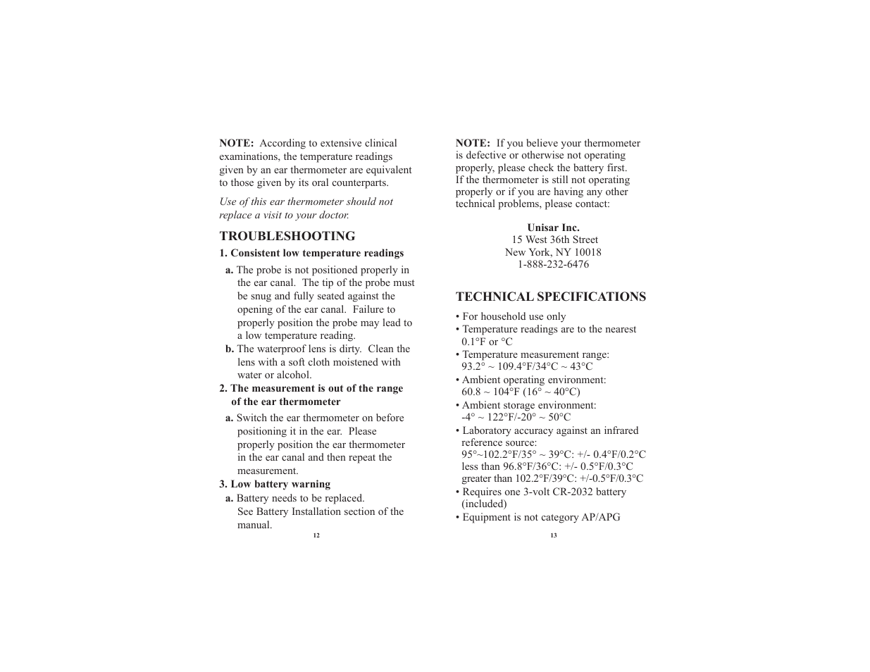 Unisar BR101 User Manual | Page 7 / 9