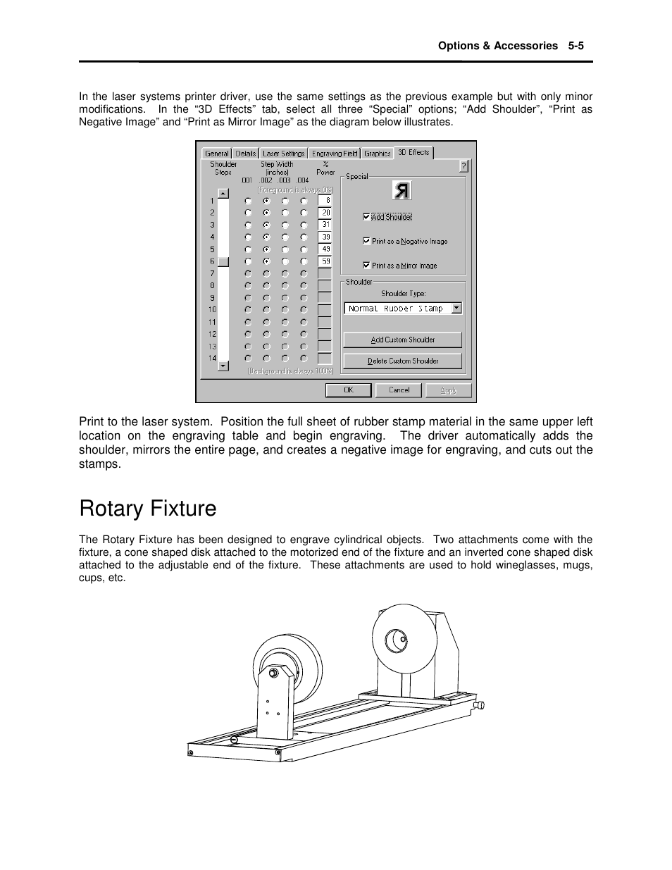 Rotary fixture | Universal Laser Systems X2-600 User Manual | Page 60 / 121