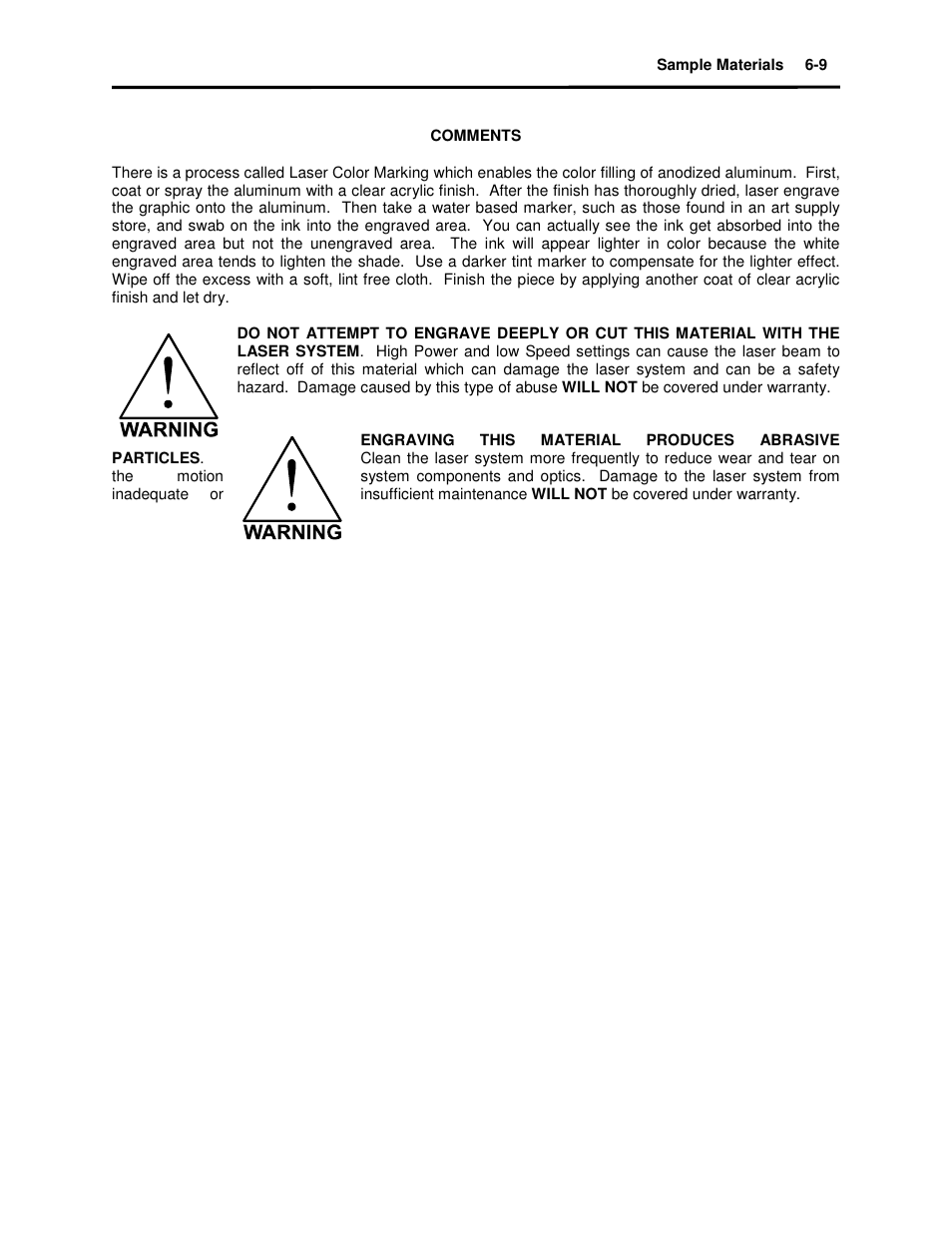 Universal Laser Systems X2-600 User Manual | Page 73 / 121