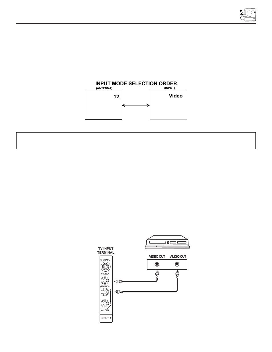 Connecting external video sources, 12 video input mode selection order | Ultratec 50DX20B User Manual | Page 13 / 64