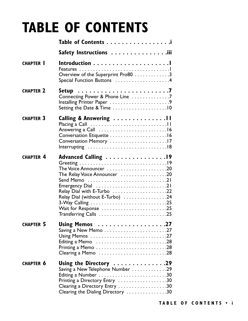 Ultratec PRO80TM User Manual | Page 3 / 70