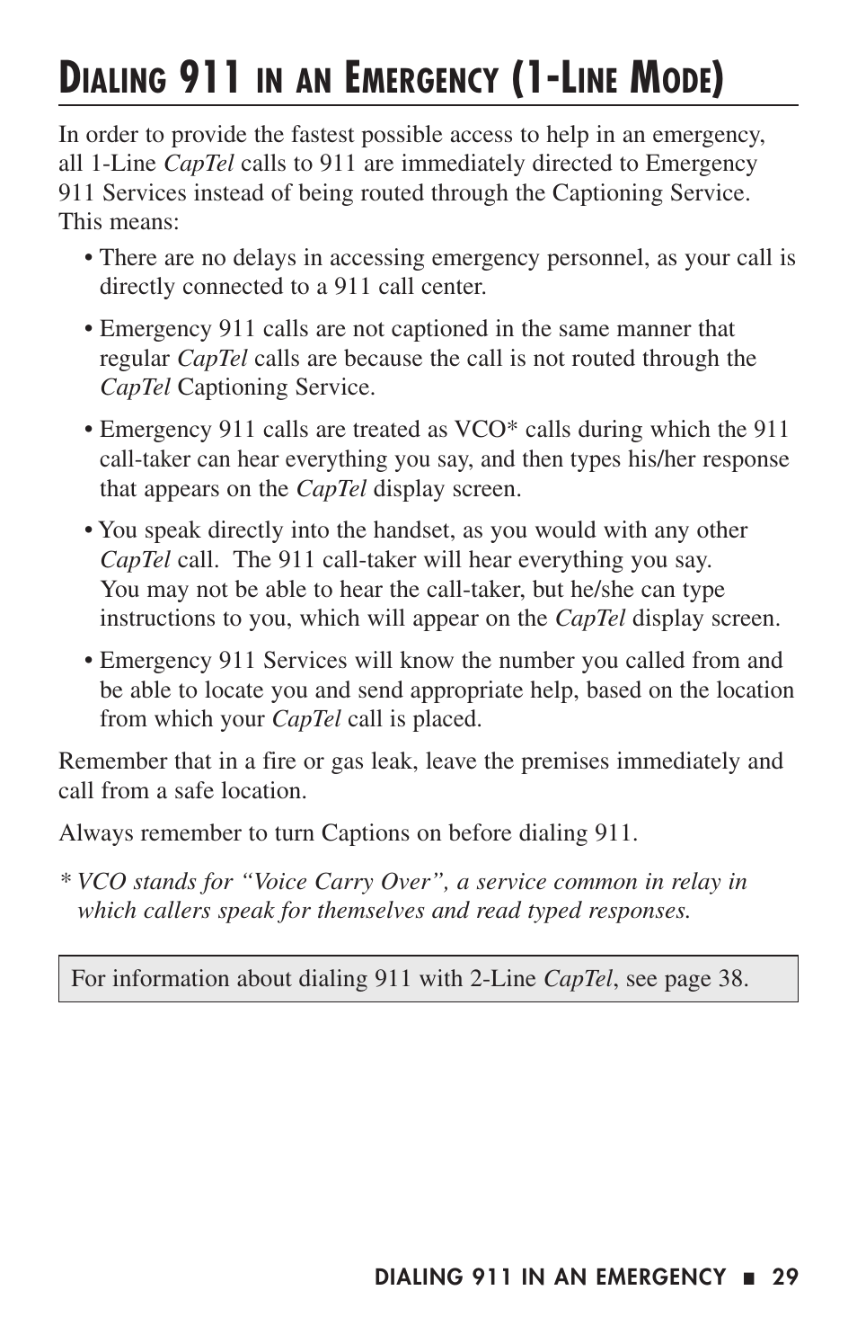 Ialing, Mergency | Ultratec 200 User Manual | Page 31 / 54