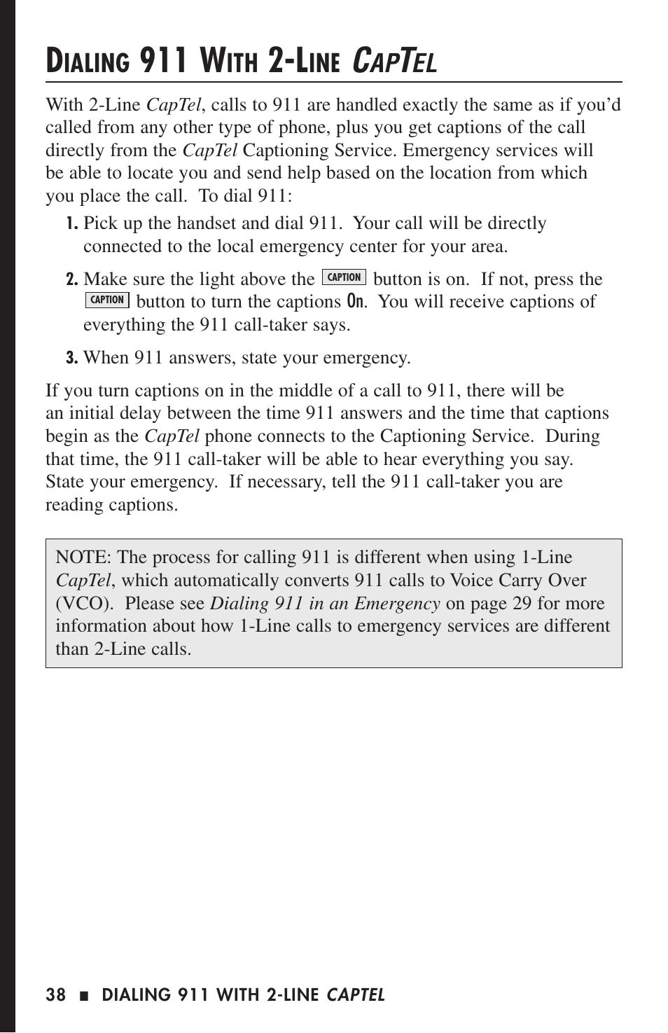 911 w, Ialing | Ultratec 200 User Manual | Page 40 / 54