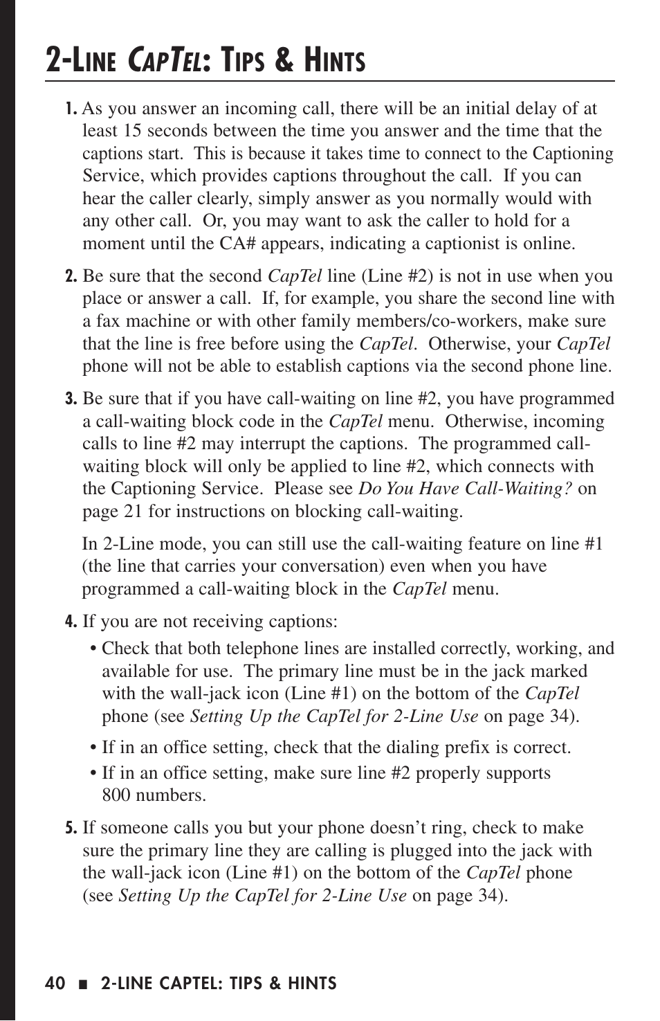 Ints | Ultratec 200 User Manual | Page 42 / 54