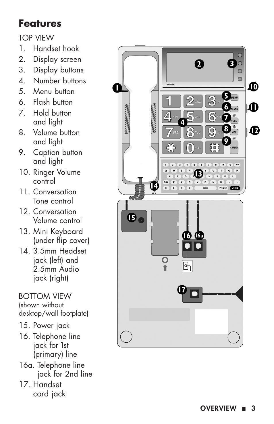 Features | Ultratec 200 User Manual | Page 5 / 54