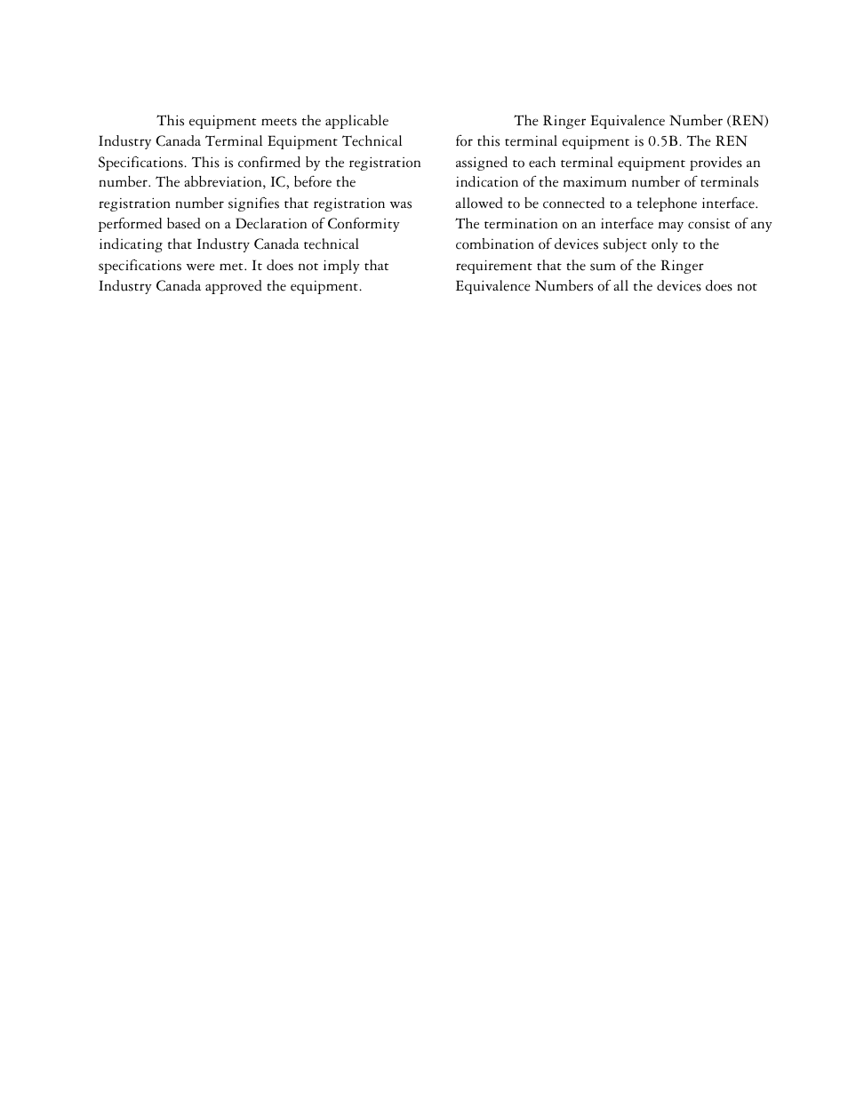 Industry canada information | Ultratec 4425 User Manual | Page 89 / 96