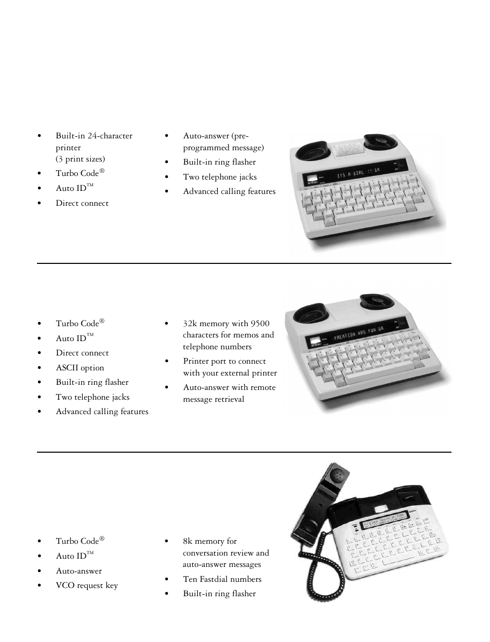 Other ttys available from ultratec, Supercom 4400, Uniphone 1140 | Miniprint 425, 88 • other ttys available from ultratec, The most sophisticated non-printing tty | Ultratec 4425 User Manual | Page 90 / 96