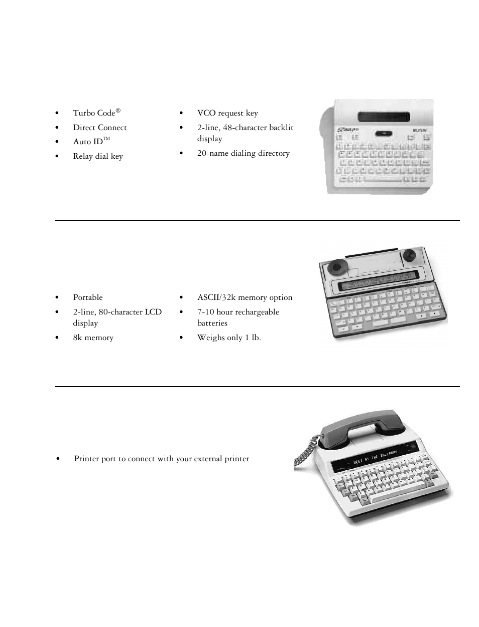 Ez com pro, Compact, Minicom iv | Other ttys available from ultratec • 89 | Ultratec 4425 User Manual | Page 91 / 96