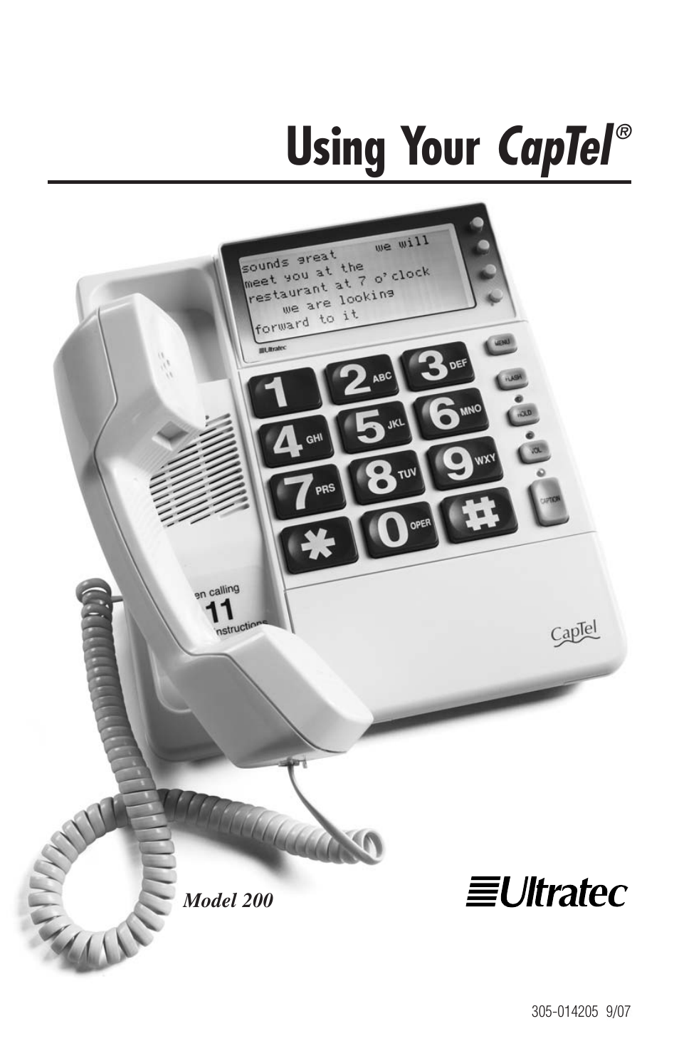 Ultratec CAPTEL 200 User Manual | 54 pages