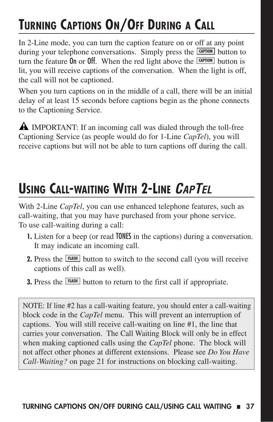 Ultratec CAPTEL 200 User Manual | Page 39 / 54
